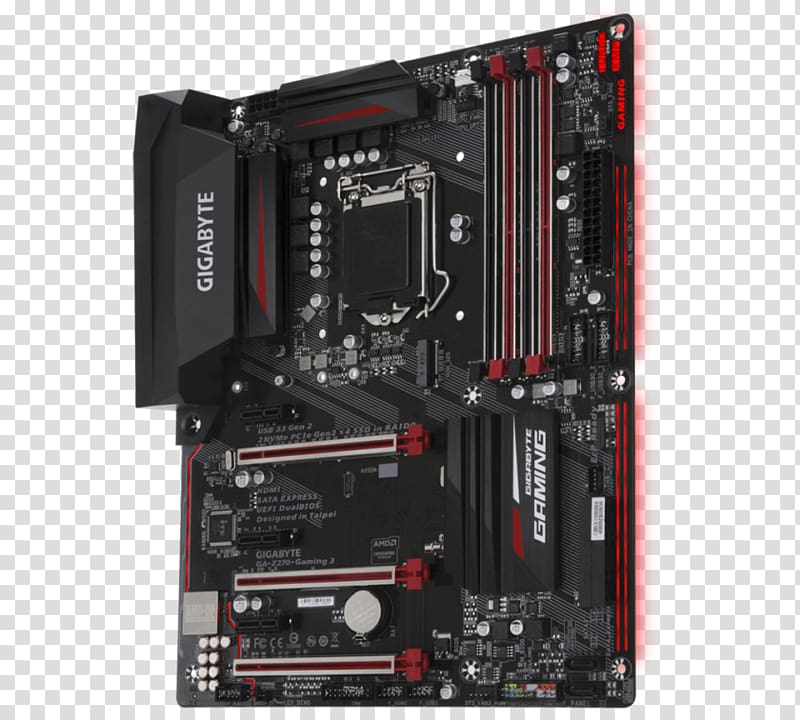 Intel Motherboard Gigabyte Technology GIGABYTE GA-Z270-Gaming K3 ATX, intel transparent background PNG clipart