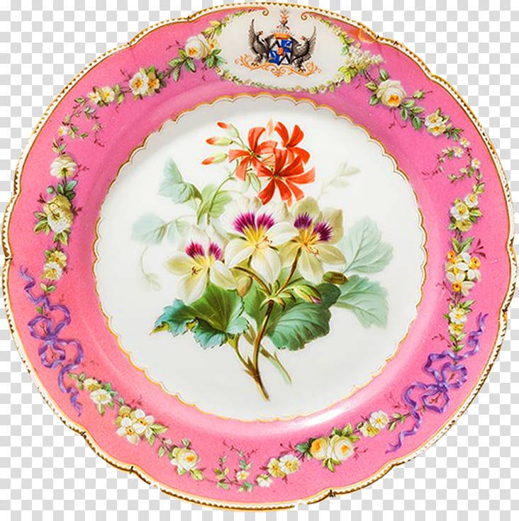 Plate Platter Porcelain Tableware Flower, Plate transparent background PNG clipart