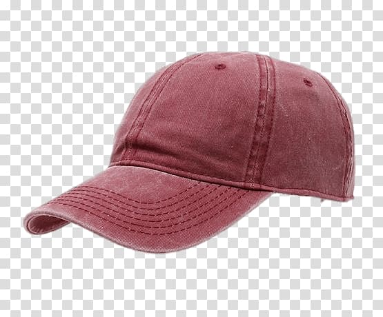 brown curved-brim cap, Red Baseball Cap transparent background PNG clipart