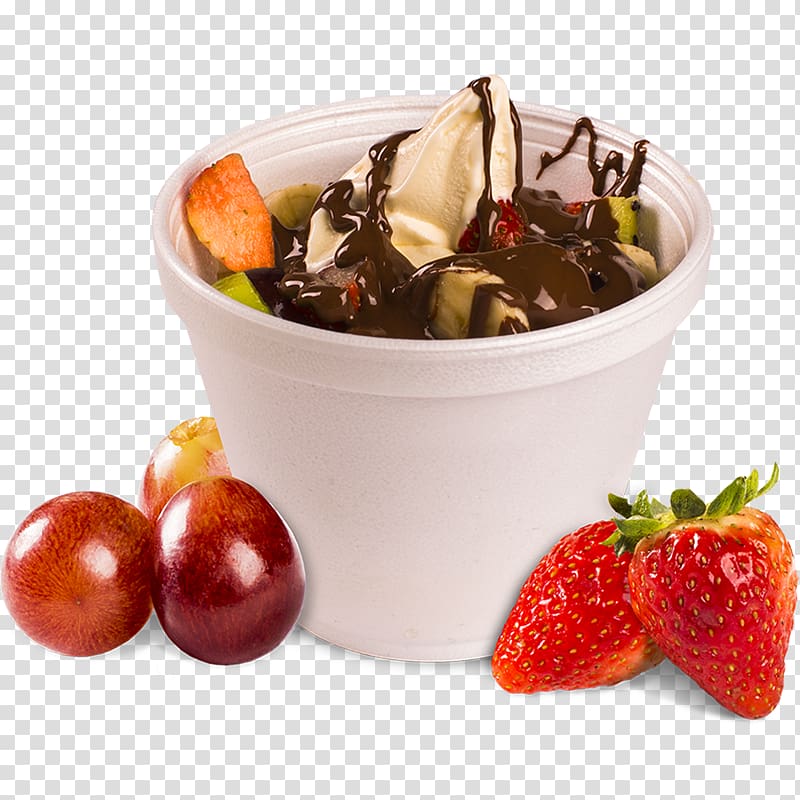 Sundae Chocolate ice cream Fondue Frozen yogurt, fondue transparent background PNG clipart