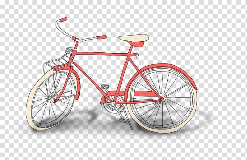 Bicycle wheel Bicycle saddle Road bicycle Bicycle frame Hybrid bicycle, Hand-painted bicycle transparent background PNG clipart
