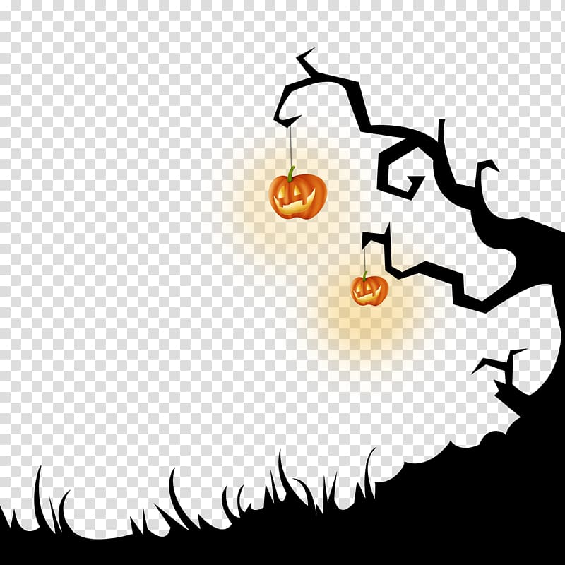 Jack-O-Lanterns illustration, Halloween October 31 , Dead tree Halloween Cutout Free HD clips transparent background PNG clipart