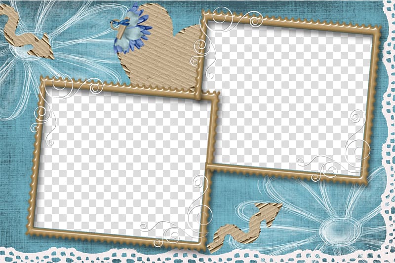 Blue flower Indigo, Blue frame border flower decoration transparent background PNG clipart