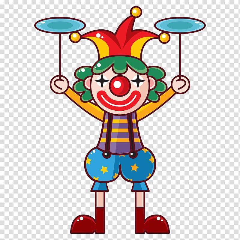 Performance Clown Cartoon, Cartoon trumpet clown 360 library transparent background PNG clipart