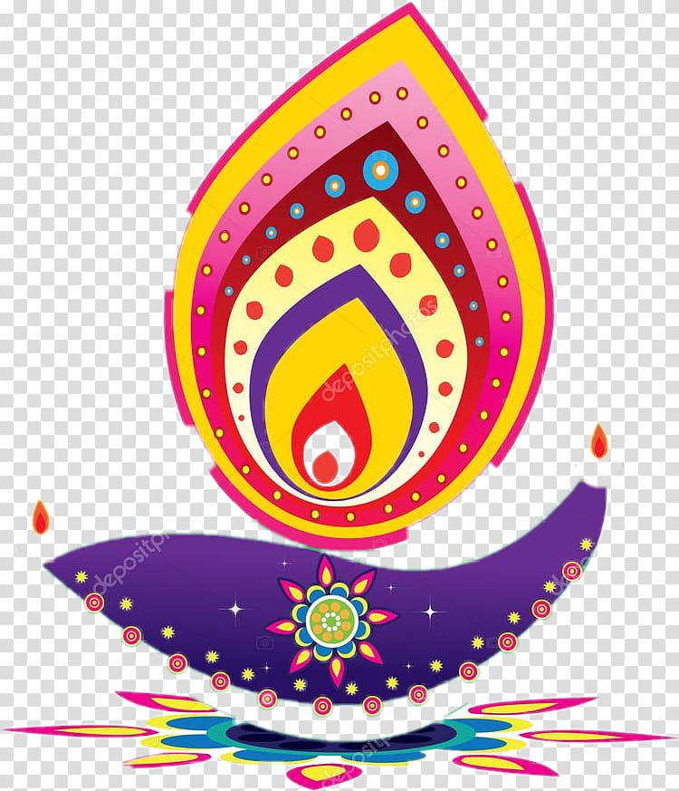 multicolored , Diwali Diya , Diwali transparent background PNG clipart