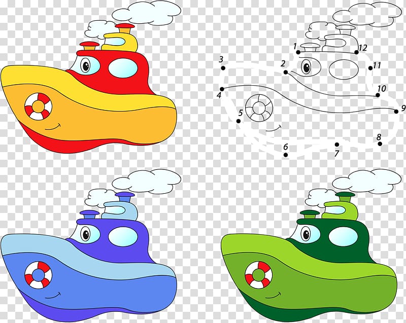 Cartoon Ship Illustration, Flying Boat transparent background PNG clipart