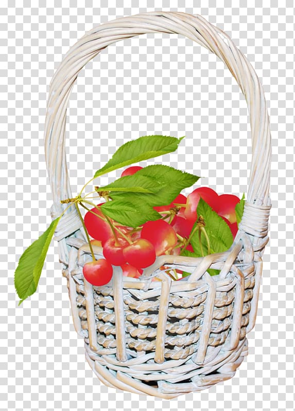 Cherry Gift basket Fruit, Cherry fruit basket transparent background PNG clipart