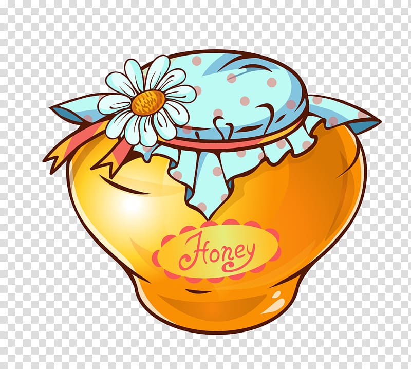 Bee Honey Packaging and labeling, honeypot material transparent background PNG clipart