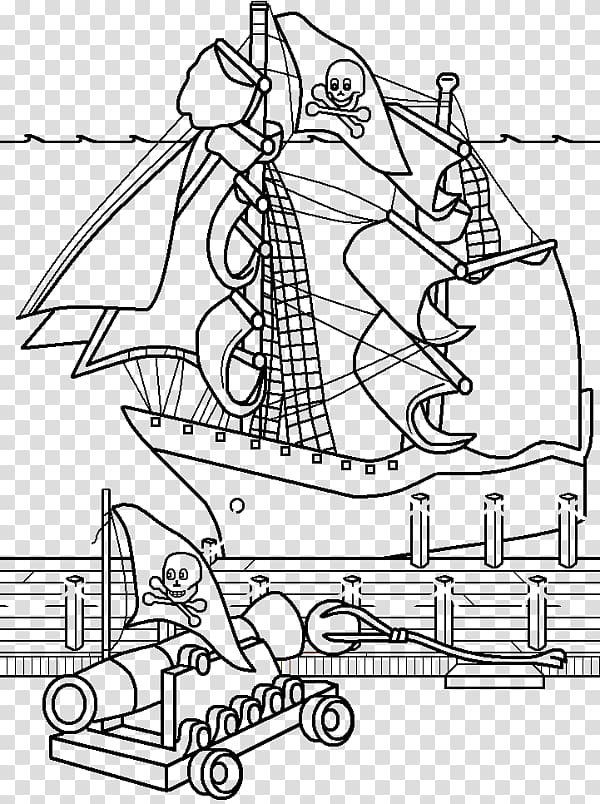 Coloring book Cruise ship Drawing Adult, Pirate sketch transparent background PNG clipart