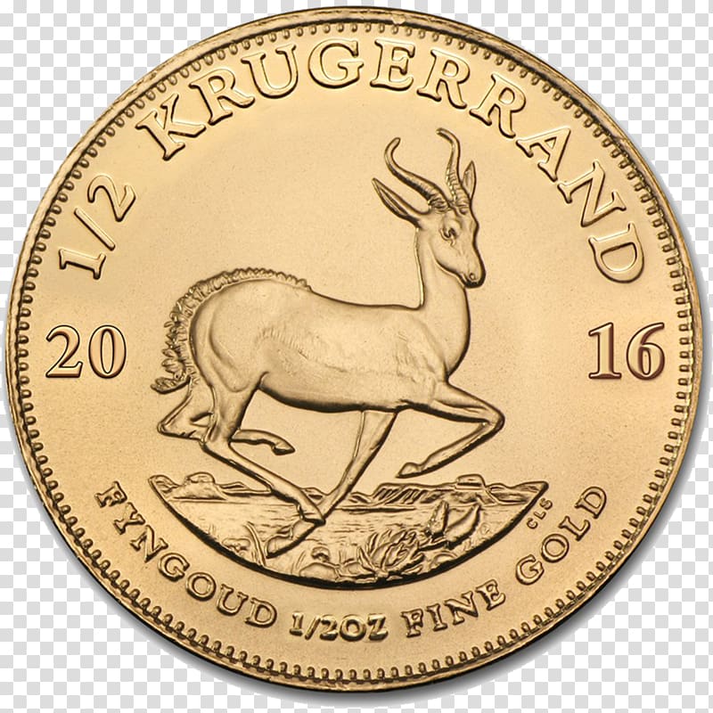 Krugerrand Bullion coin Gold coin, Coin transparent background PNG clipart
