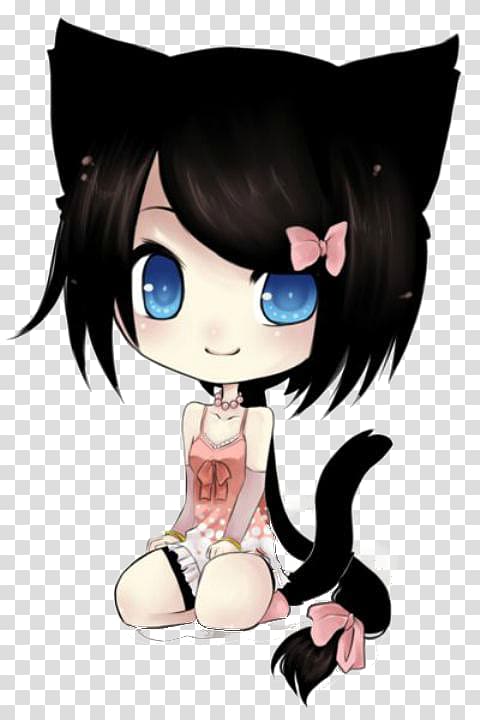 Catgirl Chibi Drawing Anime, Cat transparent background PNG clipart