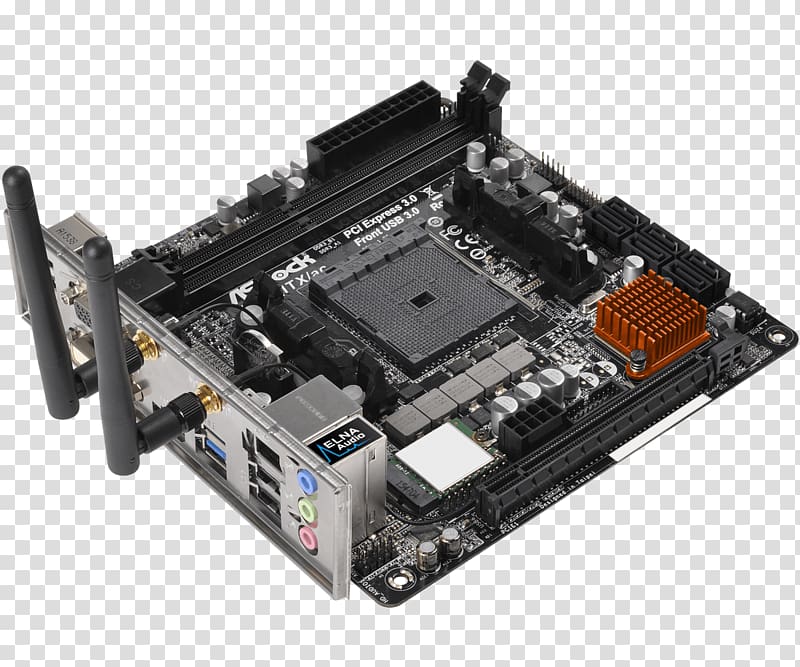 Mini-ITX Motherboard Socket FM2+ ASRock A88M-ITX/ac, Computer transparent background PNG clipart