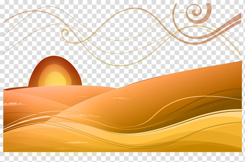 Euclidean Desert Illustration, Sunrise desert transparent background PNG clipart