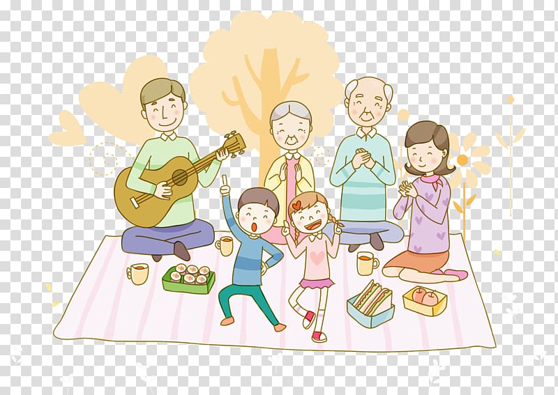 Drawing Picnic Illustration, Field outing transparent background PNG clipart