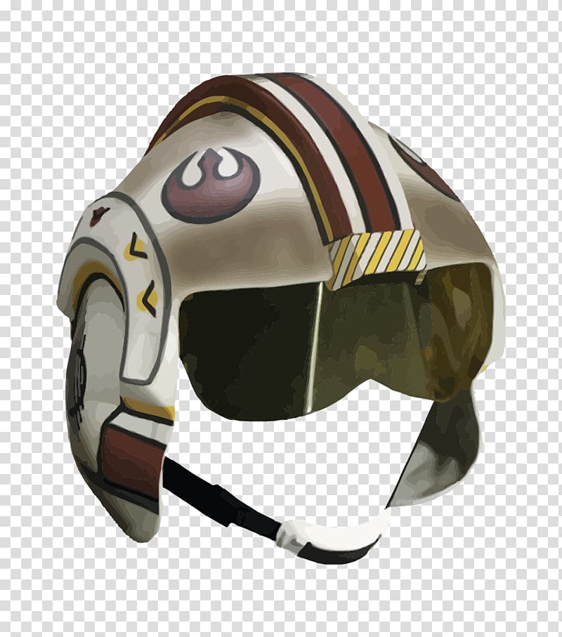 gray and brown helmet , Star Wars: X-Wing Luke Skywalker X-wing Starfighter Helmet, Star Wars rebel pilot helmet transparent background PNG clipart