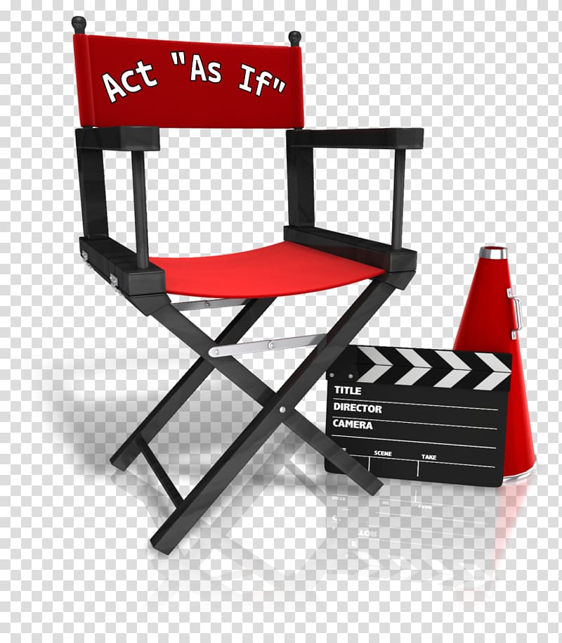 red and black director chair art, Hollywood Director's chair Film director, chair transparent background PNG clipart