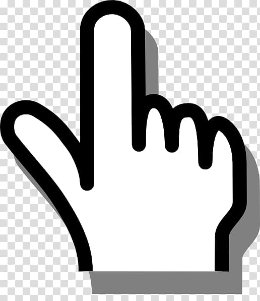 white and black hand sign illustration, Index finger Pointing , Pointer Finger transparent background PNG clipart