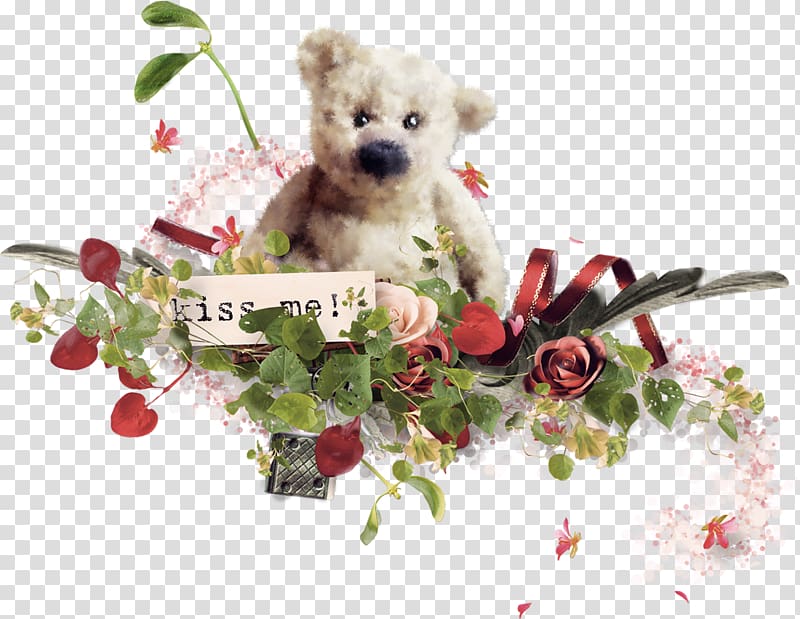 Bear Flower , hug transparent background PNG clipart