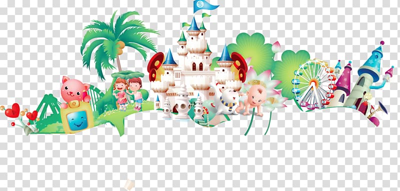 white castle illustration, Computer graphics, Amusement Park transparent background PNG clipart