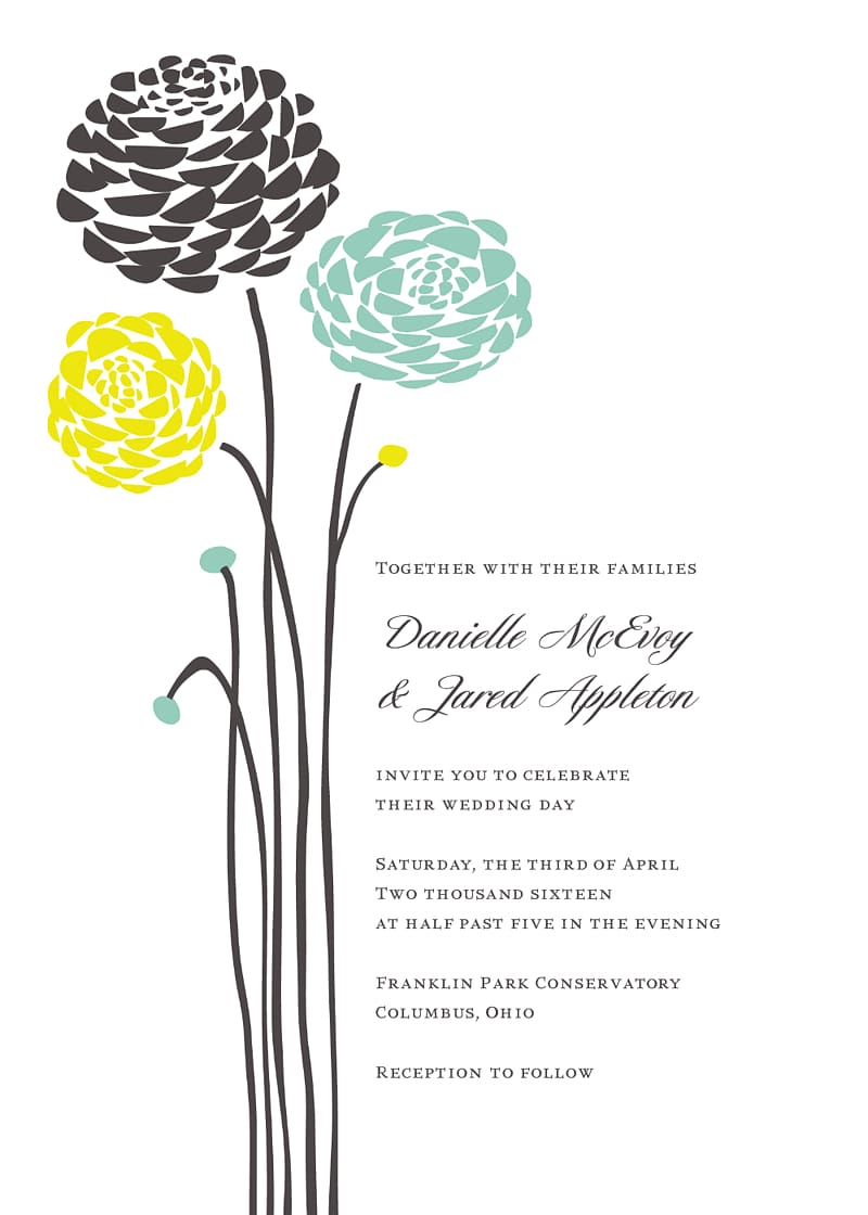 Wedding invitation Dahlia Flower RSVP, Aqua transparent background PNG clipart