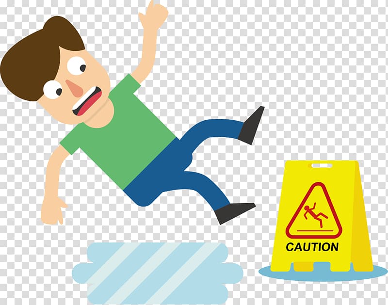 Wet floor sign Cartoon , Slipping cartoon man transparent background PNG clipart