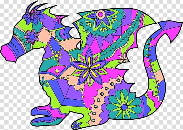 Dragon Illustration, Hand painted Western dragon transparent background PNG clipart
