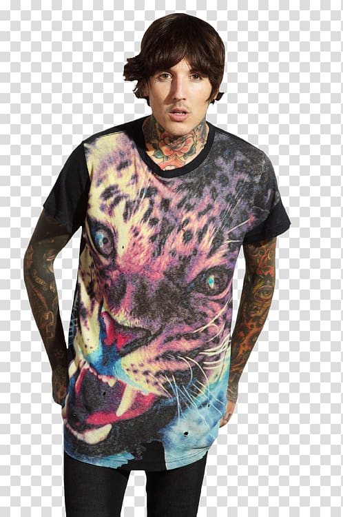 Long-sleeved T-shirt Oliver Sykes Bring Me the Horizon, Band text transparent background PNG clipart
