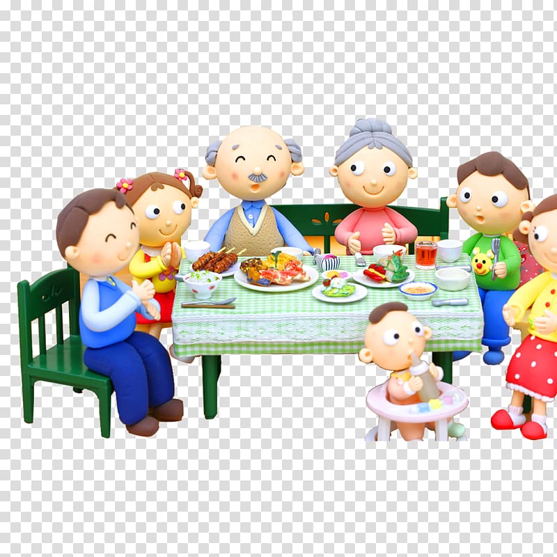 Reunion dinner Chinese New Year Template, Sit together to eat dinner family transparent background PNG clipart