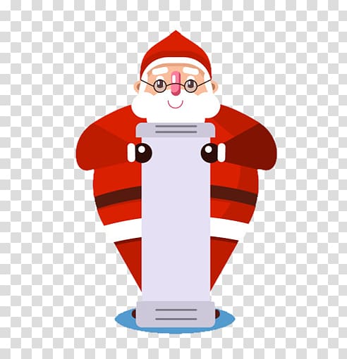 Santa Claus Cartoon Christmas Illustration, Take roll Santa Claus transparent background PNG clipart