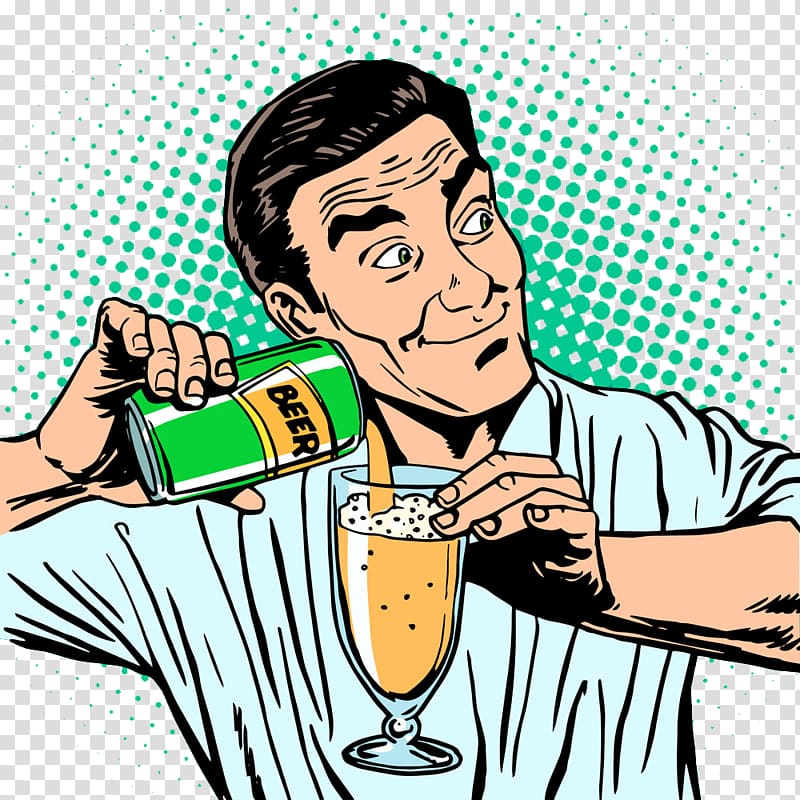 man holding beer can illustration, Beer Champagne Wine Alcoholic drink, Drinking man transparent background PNG clipart