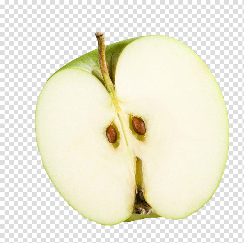 sliced green apple, Granny Smith Apple Fruit, Half apple transparent background PNG clipart