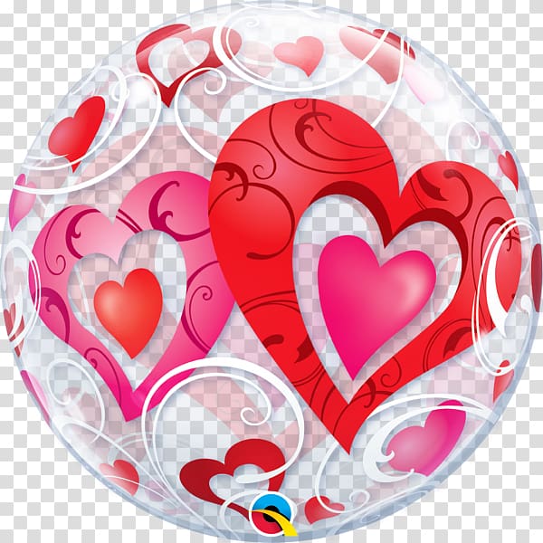 Mylar balloon Hearts Bubble wrap Valentine\'s Day, balloon transparent background PNG clipart