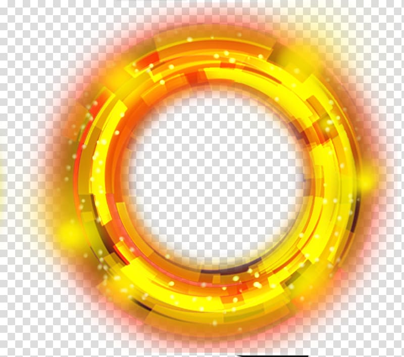 yellow illustration, Light Circle Yellow, Yellow ring light effect element transparent background PNG clipart