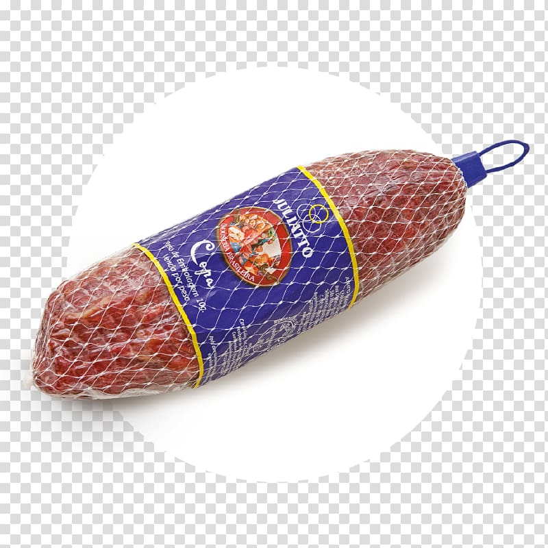 Salami Soppressata Mettwurst Ventricina Sausage, sausage transparent background PNG clipart