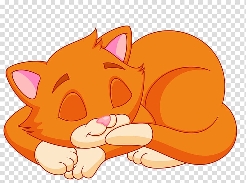 Cat Kitten Cartoon , Sleeping cat transparent background PNG clipart