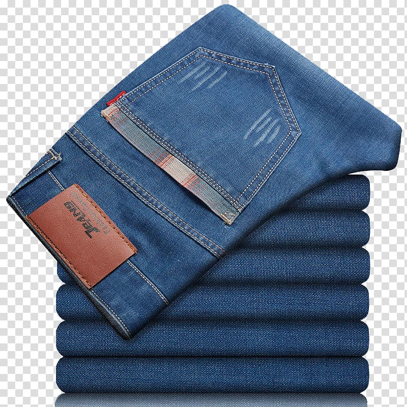 blue jeans, Jeans Trousers Casual Slim-fit pants Fashion, Men\'s jeans folded transparent background PNG clipart