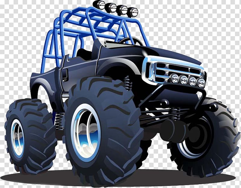 Car Monster truck Illustration, Blue desert SUV transparent background PNG clipart