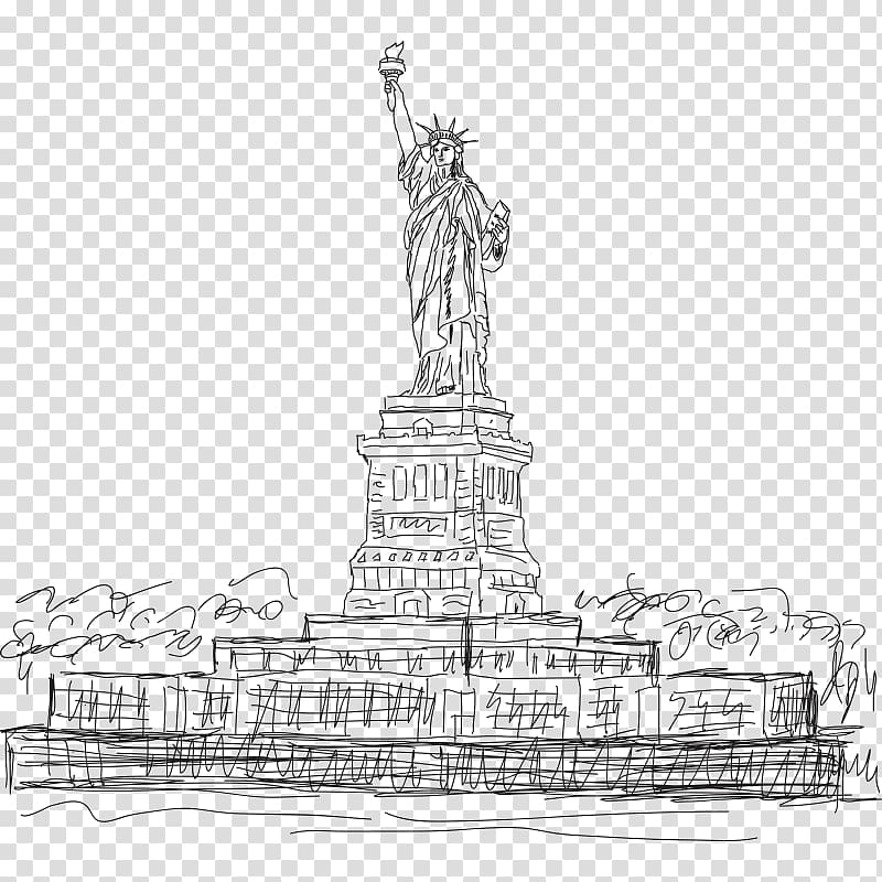 Statue of Liberty Statue of Freedom Drawing , Hand painted free goddess transparent background PNG clipart