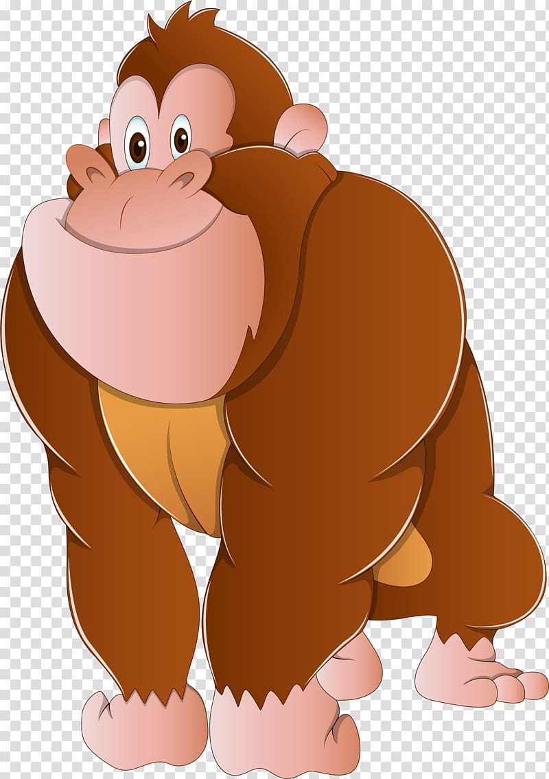monkey , Gorilla Ape , Cartoon Gorilla transparent background PNG clipart