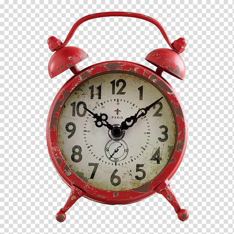 Table Alarm clock Antique Shelf, Pretty red alarm clock transparent background PNG clipart