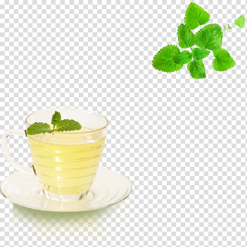 Korean cuisine Hamburger Breakfast Food, Mint herbal tea transparent background PNG clipart