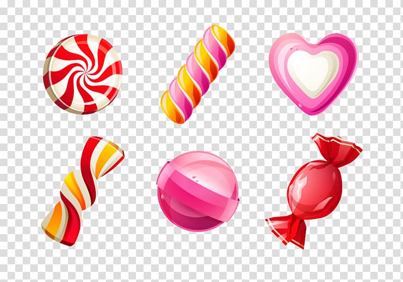 Lollipop Bonbon Cupcake Cotton candy, Cartoon candy transparent background PNG clipart