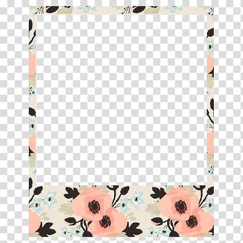 white and multicolored floral boarder, Frames Instant camera Desktop , others transparent background PNG clipart