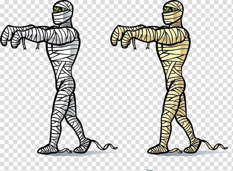 Ancient Egypt Mummy Cartoon , painted zombie people transparent background PNG clipart
