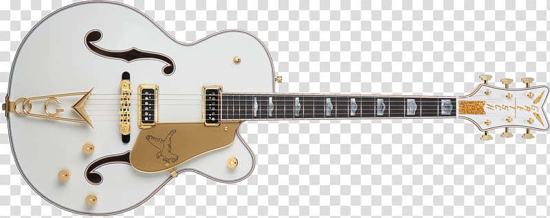 Gretsch White Falcon Bigsby vibrato tailpiece Electric guitar, feather transparent background PNG clipart