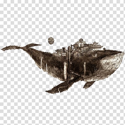Yerba Buena Island, Floating whale island transparent background PNG clipart