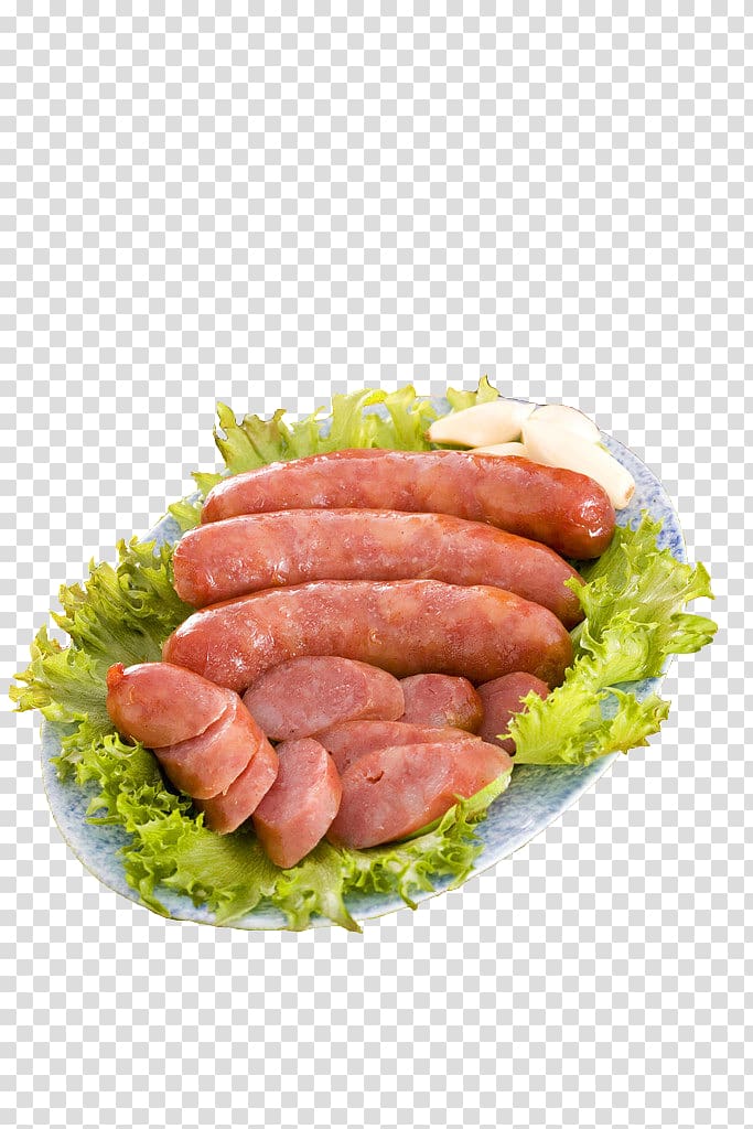 Huairou District Thuringian sausage Bratwurst Hot dog, The hot dog on the plate transparent background PNG clipart