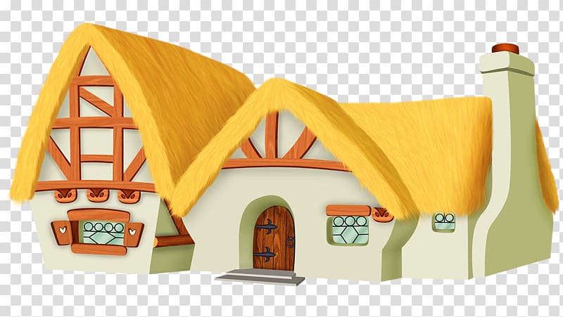 white and yellow house illustration, Snow White , Two houses transparent background PNG clipart