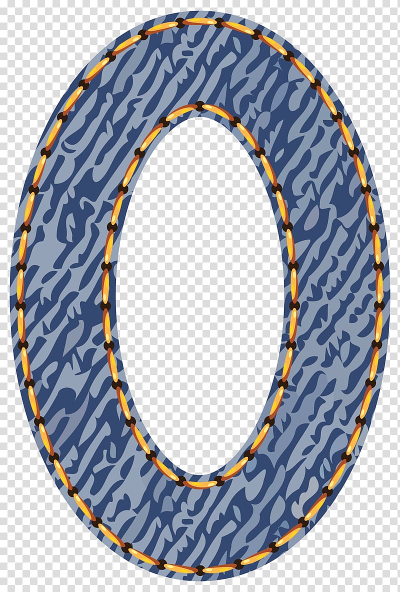 round multicolored stitch number zero illustration, Rim Circle Area Structure Pattern, Jeans Number Zero transparent background PNG clipart