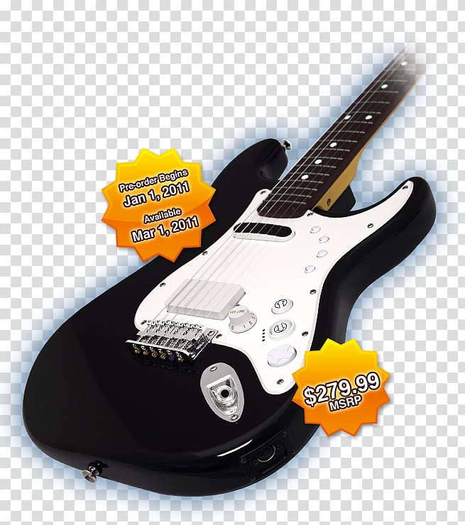 Electric guitar Rock Band 3 Squier Deluxe Hot Rails Stratocaster, electric guitar transparent background PNG clipart